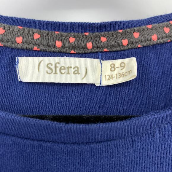Sfera Short Sleeve Crew Neck T-Shirt Girls Size 8-9 Blue - Picture 5 of 6